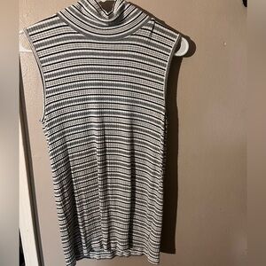 Christian Siriano Black and White Striped Top